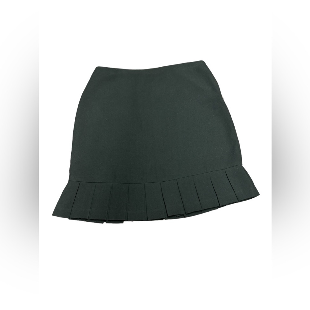 J. Michaels Black Drop Waist Pleated Hem Trumpet Fluted Mini Skirt Size 12